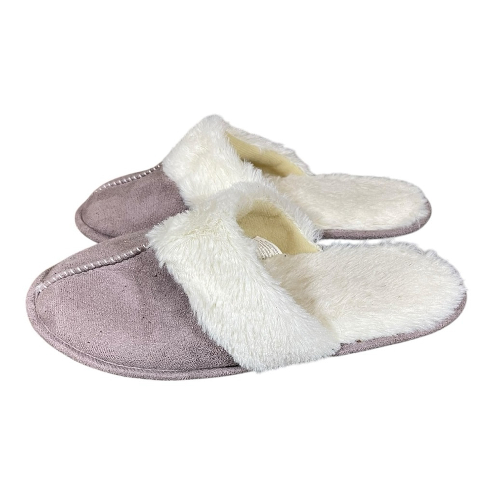 Blue Star Womens Slippers Light Purple & White Size Small / Medium 6-8 Slides‎
